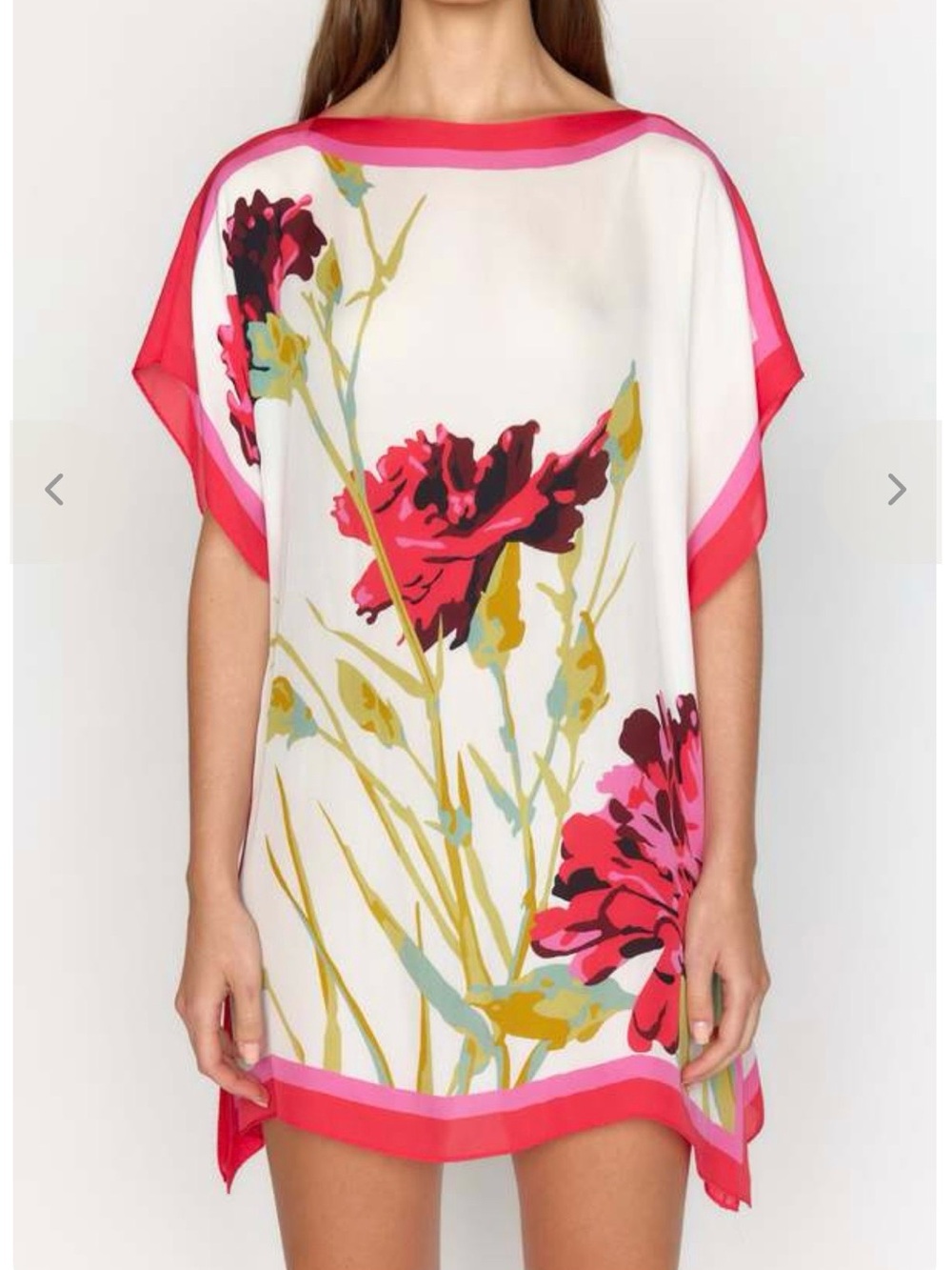 White Mini Dress with Pink Floral Print